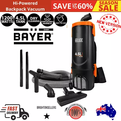 4.5L Bayer Backpack Vacuum Cleaner 1200W Commercial Dry Industrial Lightweight • $238.14