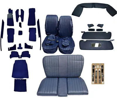 Seat Covers Back Seat Carpet Sun Visor Package For Mercedes SL107 R107 Blue • $1745.12