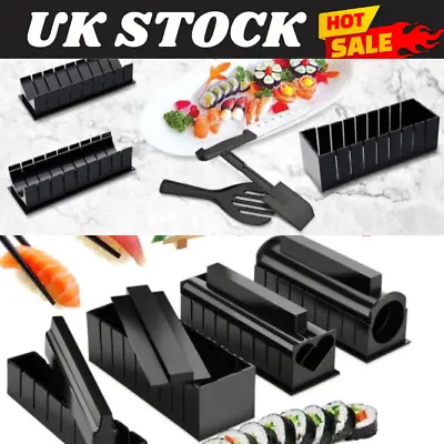 11Pcs DIY Sushi Maker Set Rice Roll Mold Kitchen Sushi Making Tool Kit Home UK • £9.78