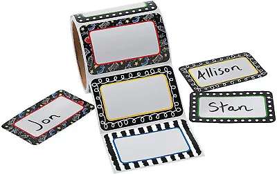 Chalkboard Border Name Tag Self-adhesive Labels / Stickers - Roll Of 100 - New • $1.99