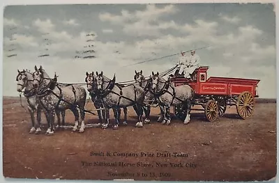Vintage Postcard Swift And Company Draft Team New York Horses 1909 AA6 • $5.65