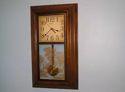 Large Verichron Quartz Pendulum Wall Clock - 25 1/2  X 15  - Works Well! • $11.95