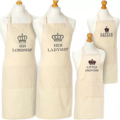 CROWN & UNION JACK APRON English Family Kitchen Cotton Textiles Men Kids Gift • £9.90