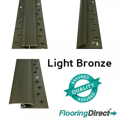 Light Bronze Carpet Tile Laminate Threshold Metal Cover Strip Flooring Door Bar • £7.94