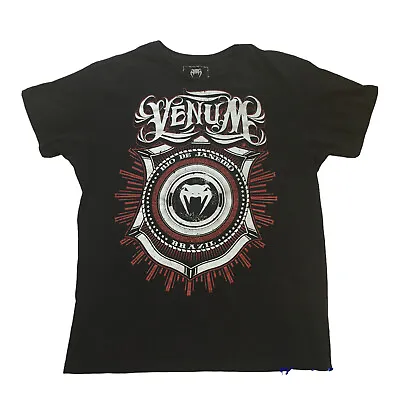 Venum Fight Team T Shirt Size Large Rio De Janeiro Brazil Black MMA UFC  • $15.99