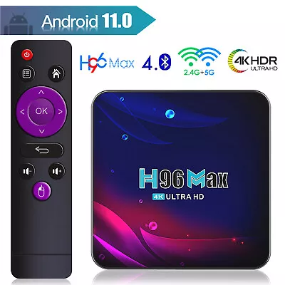 H96 Max V11 Android 11.0 TV Box 4K UHD Quad Core Dual WiFi BT Media Player M0Z3 • $29.99