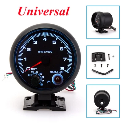 $35.09 • Buy 3.75  Car Universal Tachometer Gauge LED 0-8000 RPM Gauge Meter 12V Waterproof