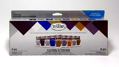 Testors 9136 9 Bottle Aircraft Colors Acrylic Paint Set For Model Kits Etc. • $19.99