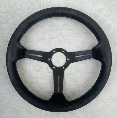 Vintage ND Nardi Torino Leather Wrapped Three Spoke Steering Wheel Black Italy • $150