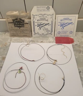 $10 • Buy Vintage Violin Strings | Odds & Ends | 4 Strings: 2 D Strings | 2 Envelopes Etc.