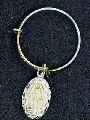 Alex And Ani Mother Mary Enamel Expandable Wire Silver Ring • $21.99