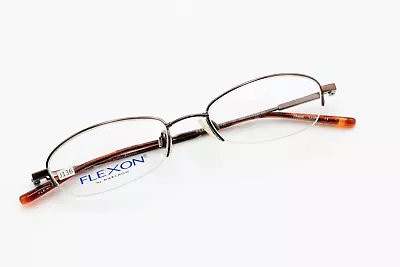 FLEXON By Marchon 425 Coffee Brown 50-18-140 Half Rimless Eyeglass Frames J136 • $29.99