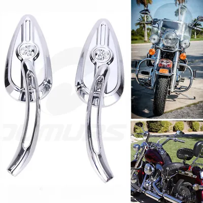 Chrome Motorcycle Rear View Mirrors For Harley Sportster Dyna Heritage Softail • $39.65