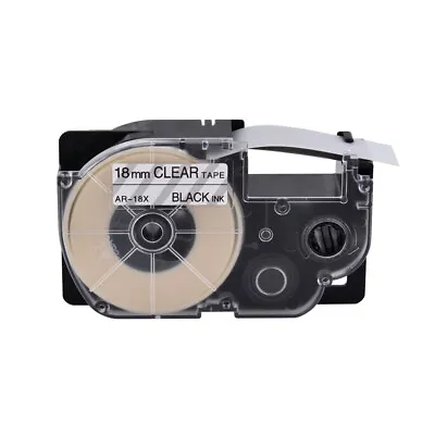 £8.39 • Buy 1PK Black On Clear Tape Cartridge XR-18X For Casio KL-120 EZ Label Printer