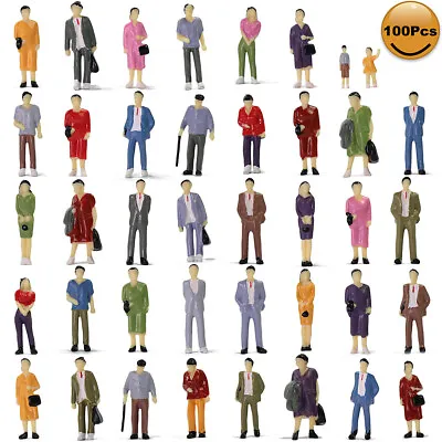 100pcs 1:43 O Scale Standing Painted Figures People Passenger 14 Different Poses • $15.99