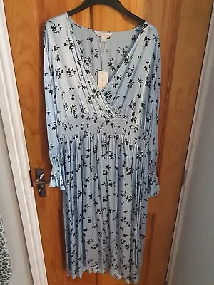 M&S Size 20 Dress Light Blue And Black • £9.99