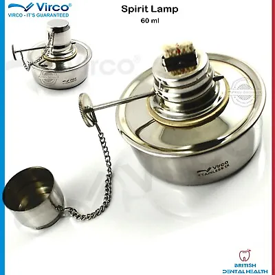 Alcohol Spirit Lamp Burner Adjustable Wick Flame Wax Work Stainless Steel Virco • £6.99