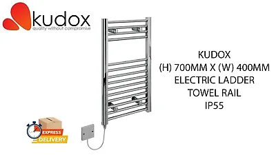 £129.99 • Buy Kudox Slim Electric Towel Rail Chrome 150W 700 X 400mm IP55 BATHROOM ENSUITE 
