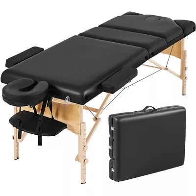 Professional Massage Bed 3 Folding Massage Table Spa Table With Carrying Bag • $139.99