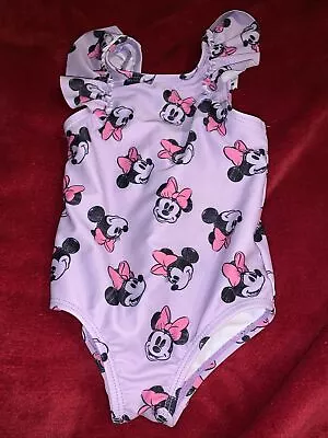 George Minnie Mouse 6-9M Swimsuit Purple- Good • $6.15