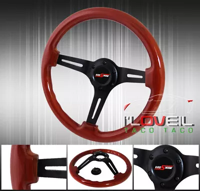 345mm Drifting Drag Tuning Steering Wheel Light Wood Vip Style Button • $65.99