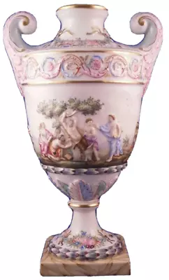 Antique 19thC Ginori Doccia Porcelain Vase Capodimonte Relief Scene Porzellan • $1007.73