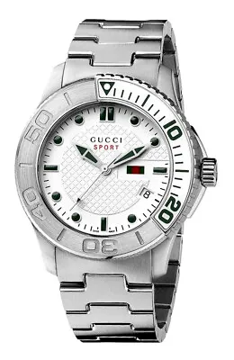 $1098 • Buy RARE Genuine GUCCI G-Timeless Sport 45mm XL Stainless Steel Mens Watch YA126232