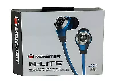 Monster N-LITE In-Ear Headphones High Performance Audio - Candy Blueberry Color • $12.99