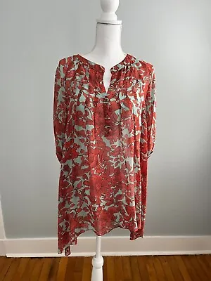 Megan Park Silk Red Printed Dress Size 0 • $40