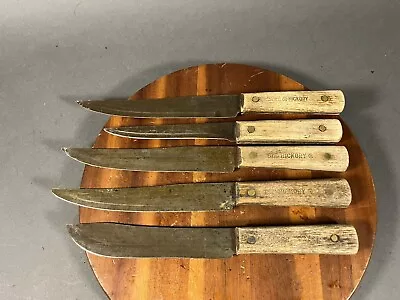 Vintage Ontario Knive Co. Tru-Edge Old Hickory Butcher Knives Lot Of 5 • $59.99