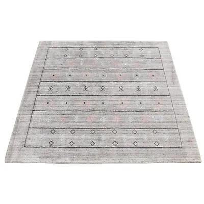 4'3 X4'3  Sonic Gray Pure Wool Hand Loomed Gabbeh Design Square Rug R87196 • $104.40