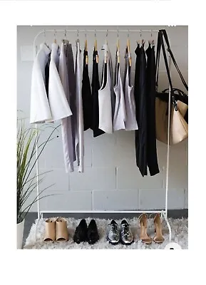 Clothes Rail 99cm Black/White IKEA Mulig Rack Coat Rail Stand Free Standing NEW • £18.99