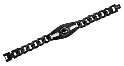 Harley-Davidson Men's Black Willie G Skull Logo Steel Chain Bracelet HSB0201 • $109.95
