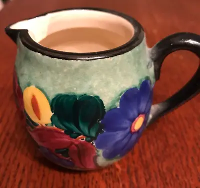 J Mrazek Czechoslovakia Peasant Art Pottery Hand Painted Pitcher / Creamer - 3  • $29.99