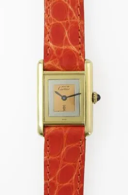CARTIER Must De Tank Vermeil Watch Hand-rolled 1970's Vintage 231028T • $1402.44