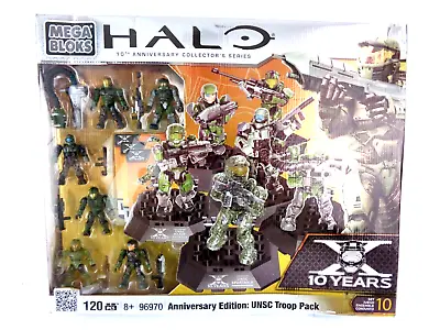 HALO Mega Bloks Anniversary Edition UNSC Troop Pack Complete Box Open Rare • £74.99