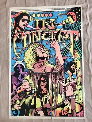 Vintage 1976 IN CONCERT Flocked Velvet Blacklight Poster  • $99