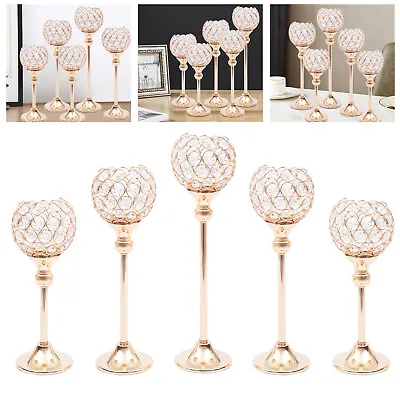 5 Packs Crystal Candle Holders Tealight Candlestick Holder Table Centerpieces • $26.60