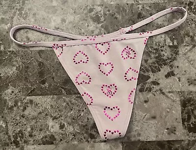 $18.19 • Buy Nwt Victoria's Secret Lavender Metallic Heart Stretch V String Thong Panties