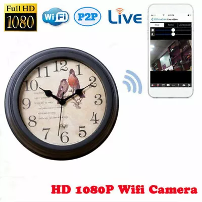 4K HD WIFI IP Wall Clock Camera Motion Micro Cam Detection Recorder Video Audio • $75.99