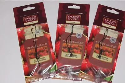 Yankee Candle Black Cherry Car Air Freshener X3 Hanging Scent Car Room • £5.79