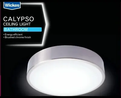 Calypso Ceiling Light Round Flush Light Bathroom Kitchen Living Room Wall Lamp • £9.95
