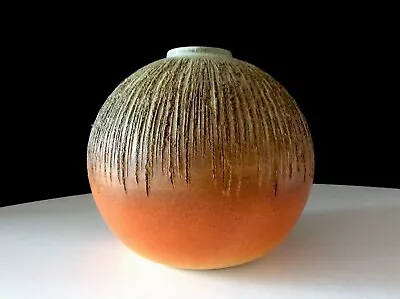 Vintage Japanese Modernist Onion Shape Ceramic Vessel Signed Texture/Color Wow! • $155