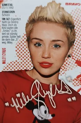 MILEY CYRUS - 7x10cm Autograph Card - Signed Autograph BRAVO Autograph Photo • £7.18