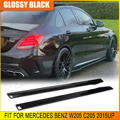 Fits Mercedes Benz W205 C205 C200 C300 C43 C63 AMG Side Skirts Extension Lip  • $189.99