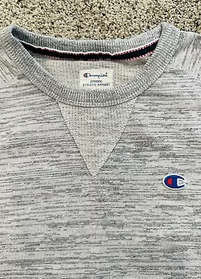 Vintage CHAMPION Athletic Reverse Weave Crewneck Sweatshirt Ash Gray Size Small • $29.97