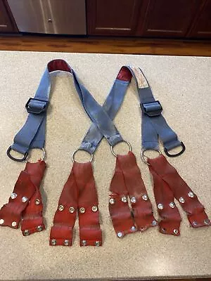 $35 • Buy Firefighter Padded Suspenders Blue Parachute Style Turnout Pants Morning Pride