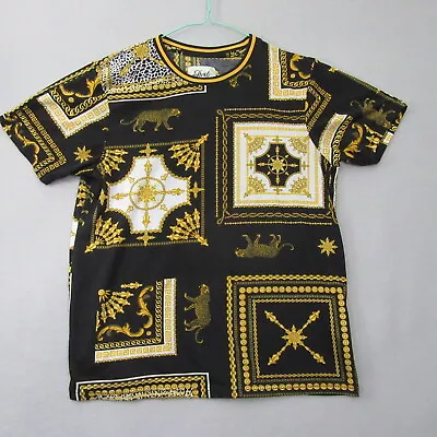 Vintage 90s Fresh Prince Bel Aire Mens T-Shirt M Black Allover Africa Leopard • $15.52