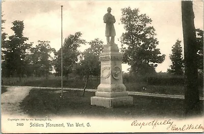 Vtg Postcard 1905 Civil War Soldiers Monument Van Wert Ohio - Rotograph Co. • $40.95