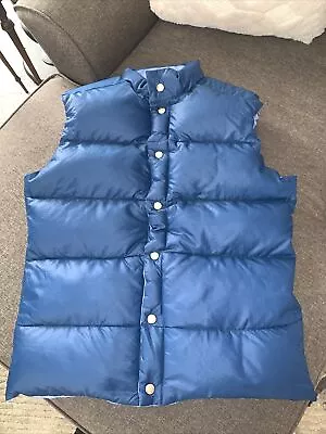 Vintage Gerry Reversible Down Puffer Vest ~ Mens Sz M ~ Made USA ~ Blue • $45